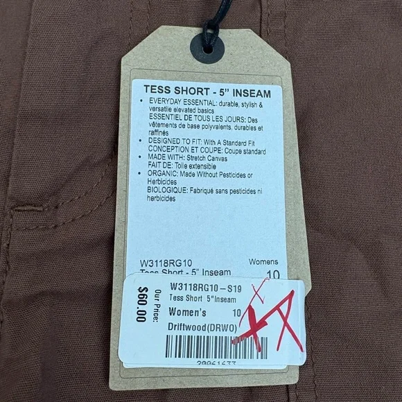 Prana Tess Shorts 5” Brown New with Tags Size 10 - Picture 5 of 9